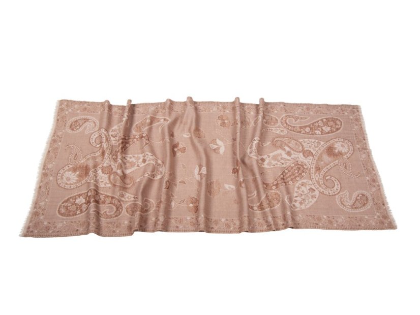 Šála z merino vlny světle hnědá