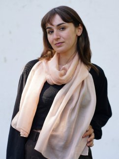 Hedvábná šála jednobarevná pudrově růžová