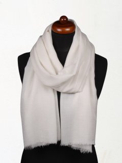 Kašmírska vlnená pašmína Self smotanová