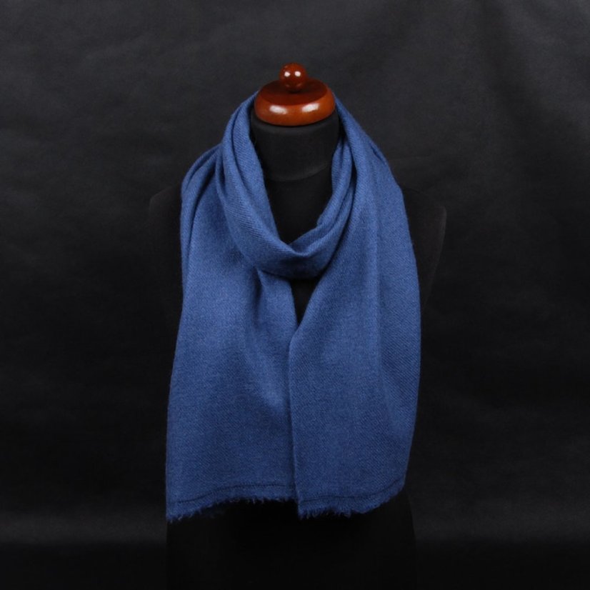 100% kašmírový šál exclusive úzky šedomodrý