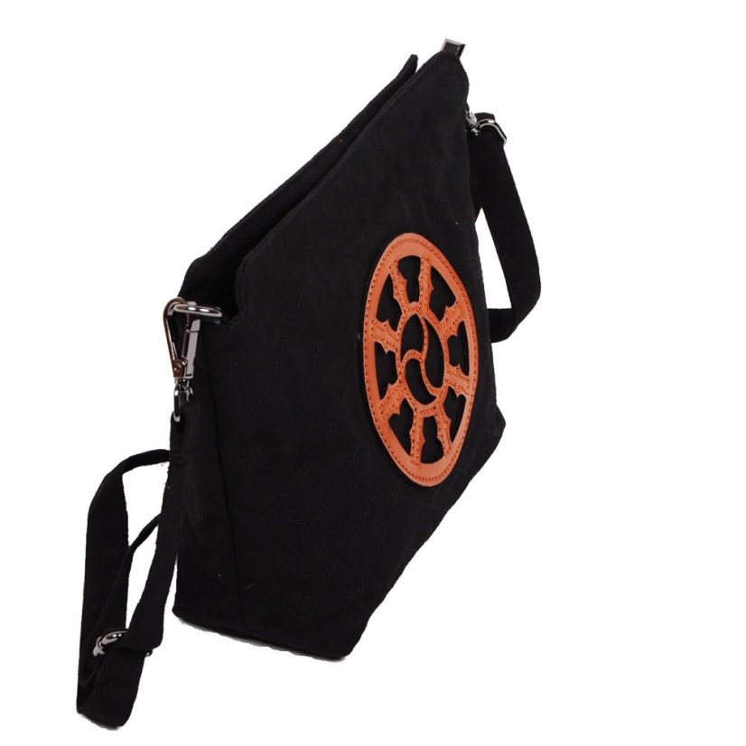 Tibetská kabelka crossbody Tharpa Khorlo čierna