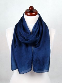 Hedvábná šála jednobarevná tmavě modrá