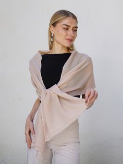 100% kašmírová šála exclusive úzká béžová