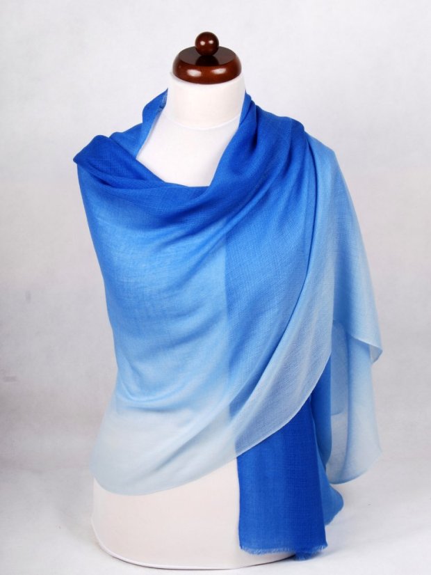 Ring-Pashmina exklusiv Ombre blau