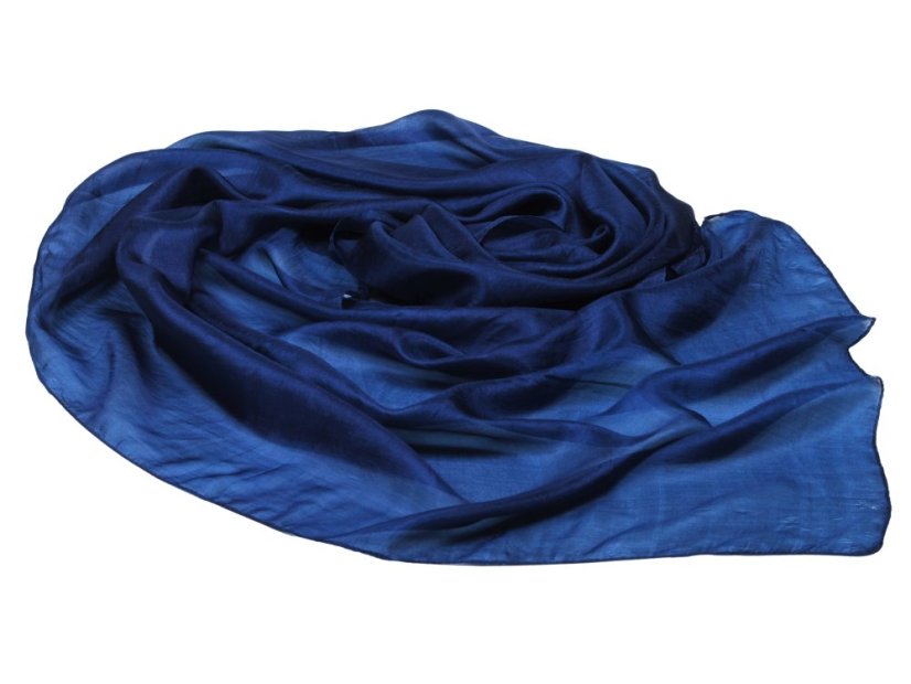 Hedvábná šála jednobarevná tmavě modrá