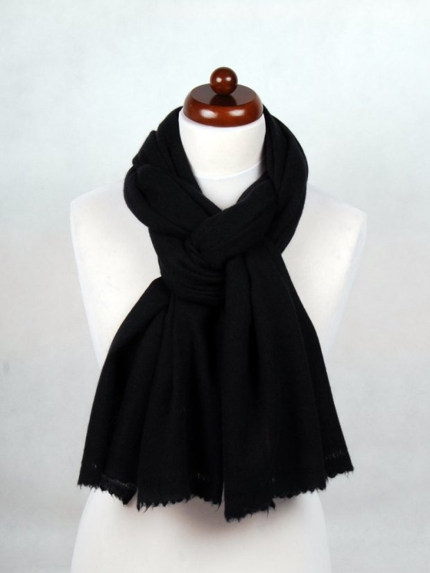 100% kašmírový šál veľký čierny
