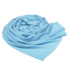 Kašmírska vlnená pašmína Self svetlomodrá