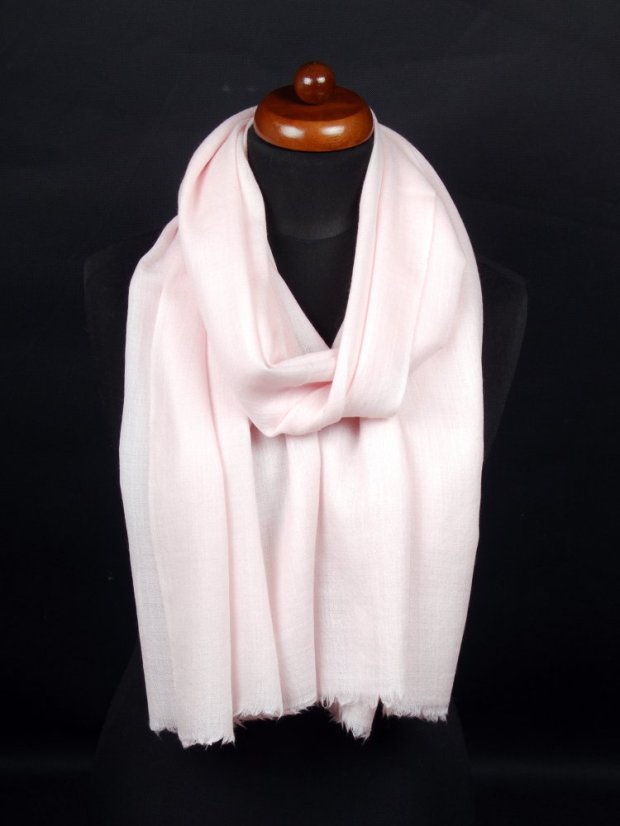 Kašmírská vlněná pašmína Self světle růžová New Dawn