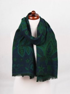Šál z merino vlny tmavomodro-zelený