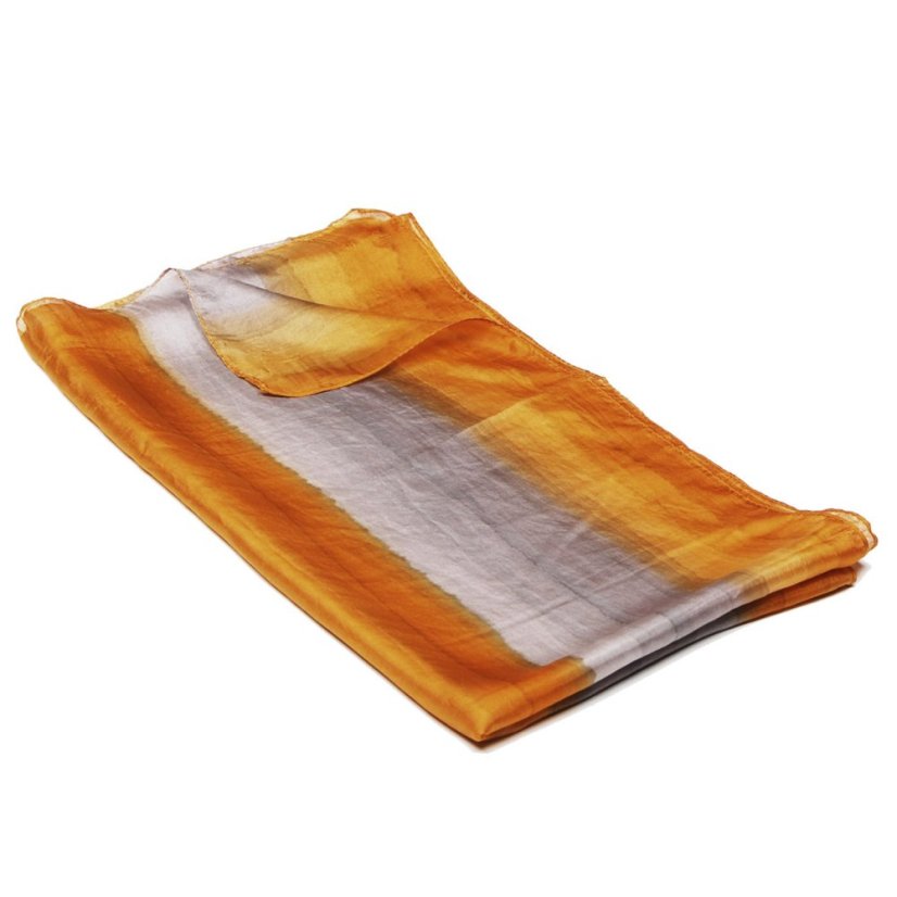 Hodvábny maľovaný šál zlato-šedý