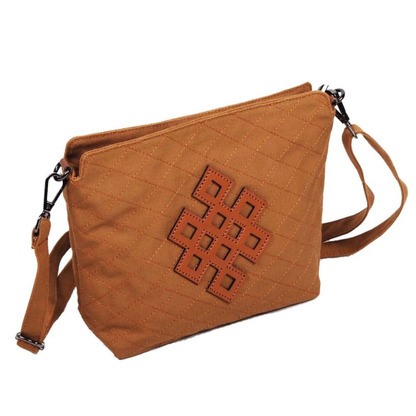 Tibetische Handtasche crossbody Tharpa braun