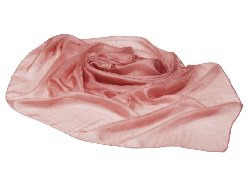 Hedvábná šála jednobarevná béžovorůžová
