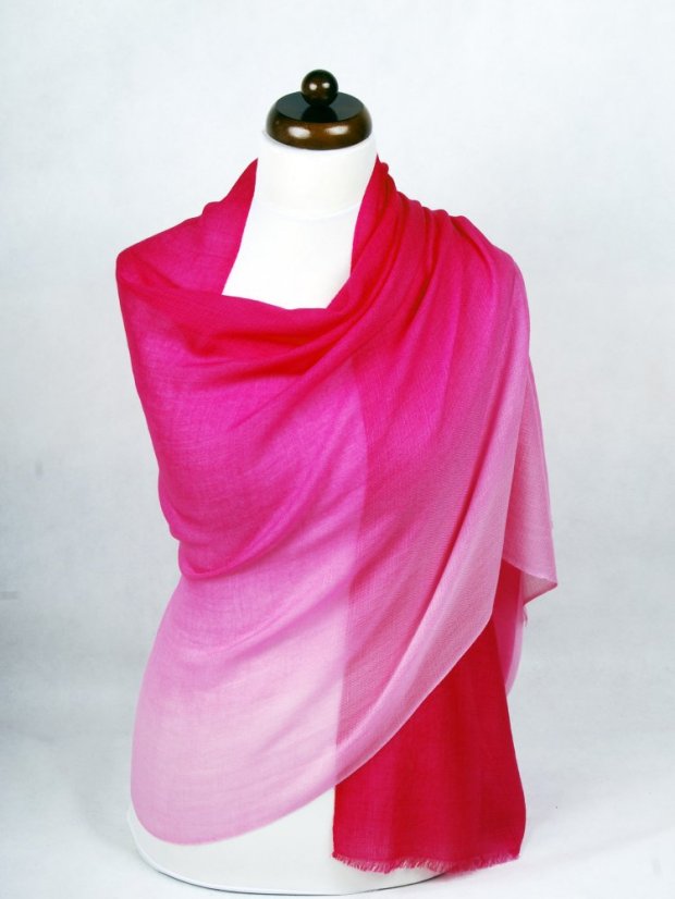 Ring-Pashmina exklusiv Ombre dunkelrosa