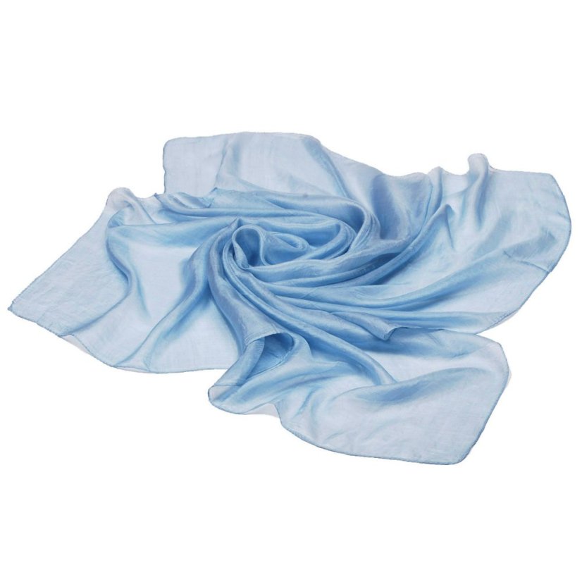 Seidentuch einfarbig hellblau-grau