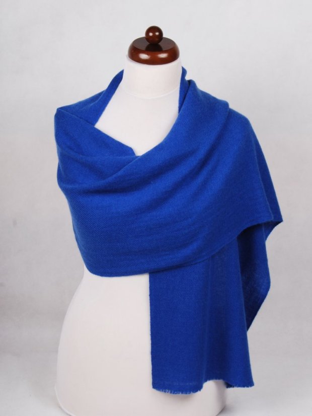 100% kašmírový šál exclusive úzky modrý