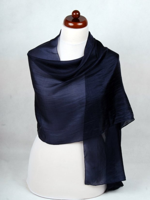 Seidenschal einfarbig schwarzblau
