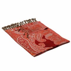 Prostříhávaná šála z viskózy červená