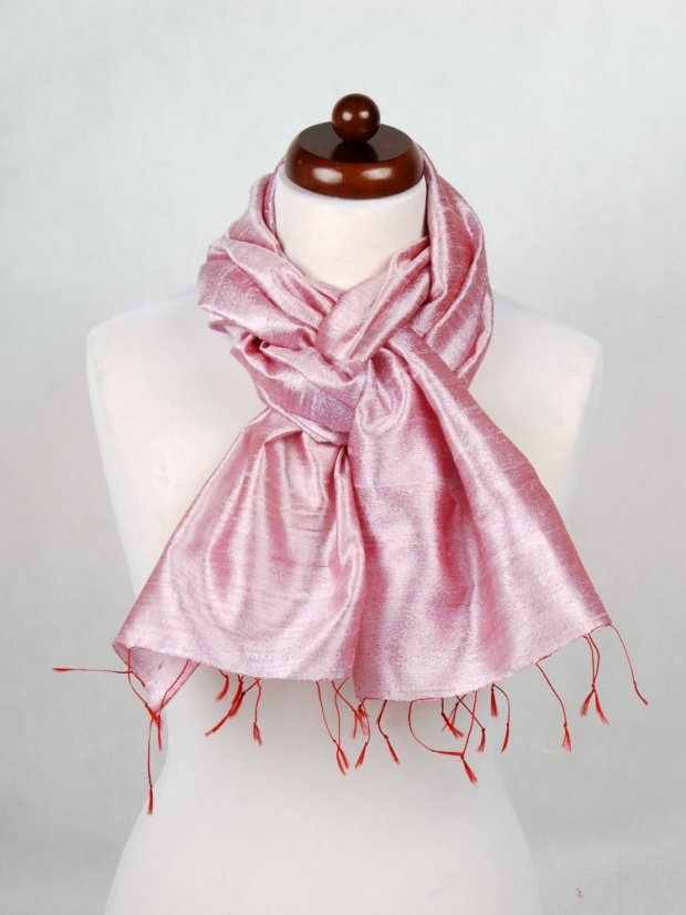 Schal aus Rohseide hellrosa