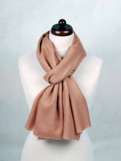 Kašmírska vlnená pašmína Self svetlohnedá Mocha Mousse