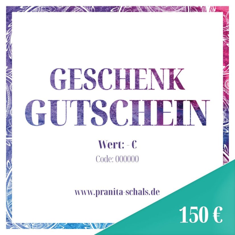 Geschenkgutschein im Wert von 150 €