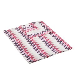 Schal aus Bio-Baumwolle weiß-dunkelrosa mit Dunkellila