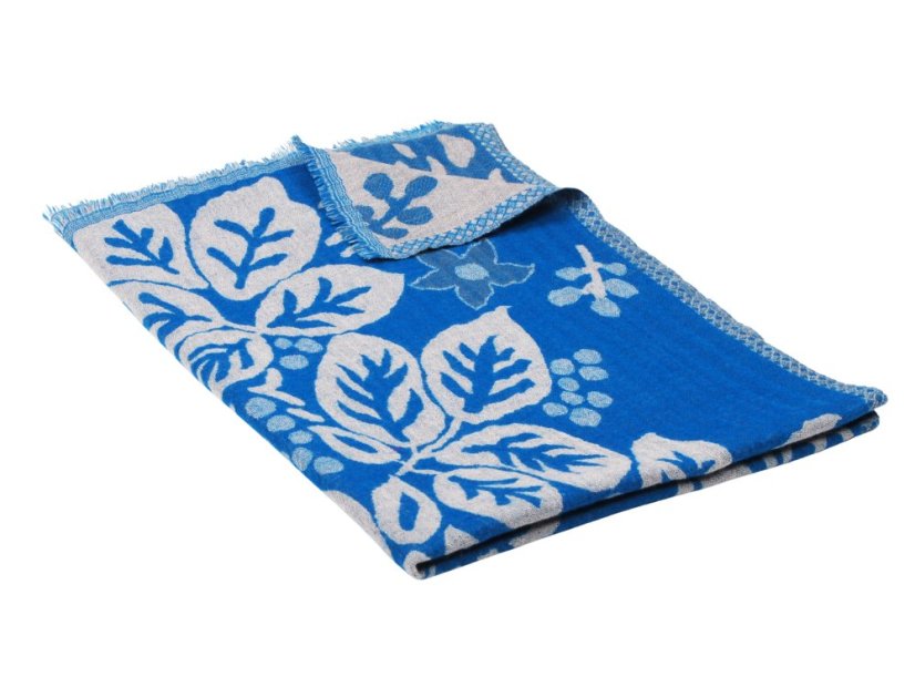 Šála z merino vlny modro-smetanová