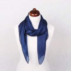 Hodvábna šatka jednofarebná tmavomodrá