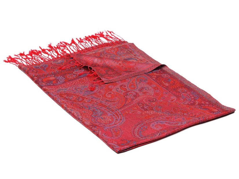 Šál z viskózy a hodvábu tmavoružový