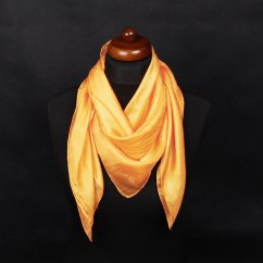 Hedvábný šátek jednobarevný žlutý