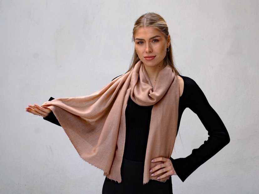 Pashmina-Wollschal Self in Mokka-Mousse