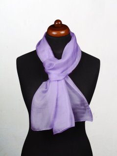 Hedvábná šála jednobarevná světle fialová