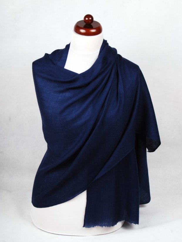 Pashmina-Wollschal Self dunkelblau