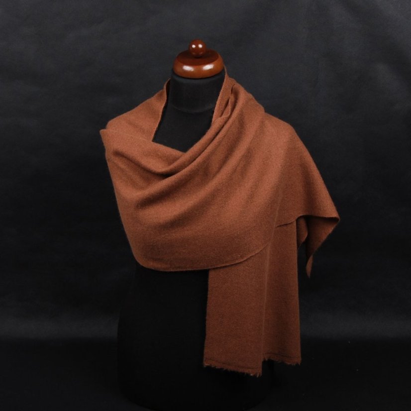 100% kašmírový šál exclusive úzky hnedý