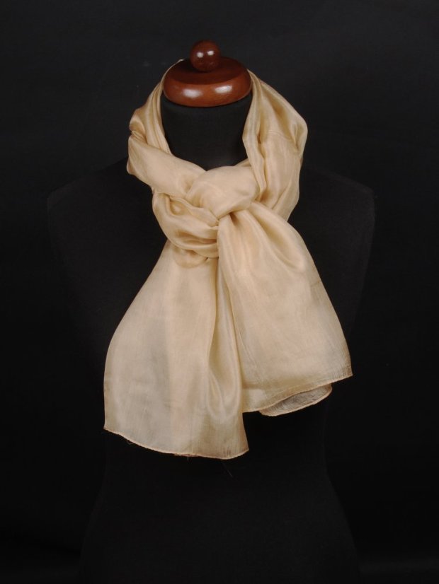 Hedvábná šála jednobarevná zlatá