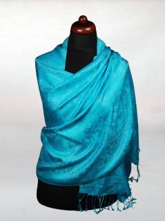 Hodvábny šál Super veľký Metok tyrkysový