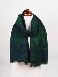 Šál z merino vlny tmavomodro-zelený