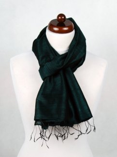 Schal aus Rohseide dunkelgrün