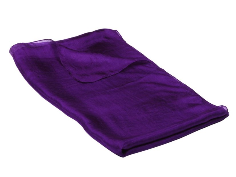 Seidenschal einfarbig dunkellila mit Blau-Stich