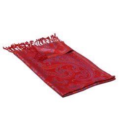 Hodvábny šál Super stredný červený s ružovou