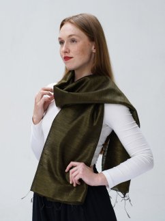 Schal aus Rohseide khaki