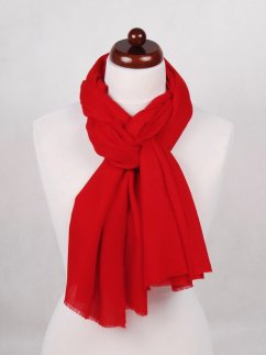 Kašmírská vlněná pašmína Self červená