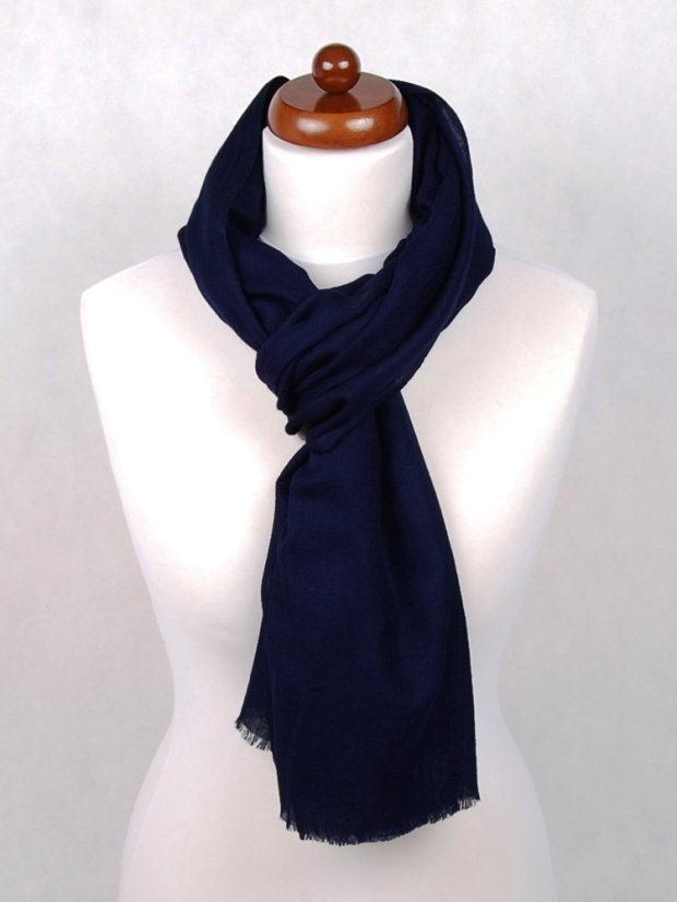 Pashmina-Wollschal Self schwarzblau