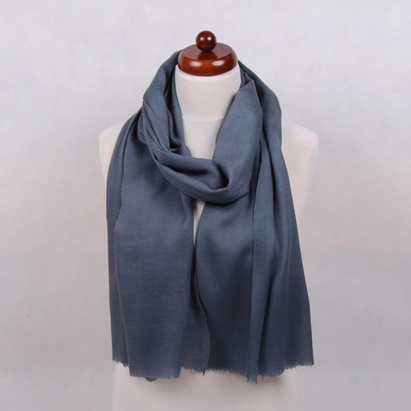 Pashmina-Wollschal Self dunkelgrau-blau