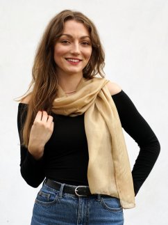 Seidenschal einfarbig goldfarben