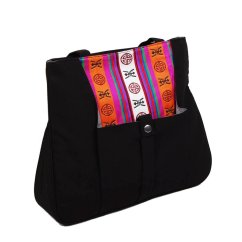 Tibetische Handtasche Tote Samye schwarz