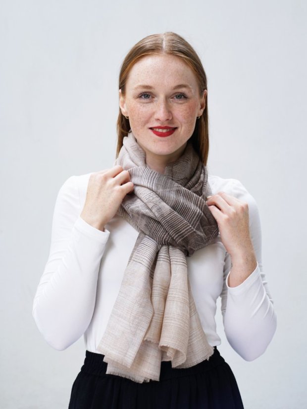 Kašmírska vlnená pašmína exclusive hnedá