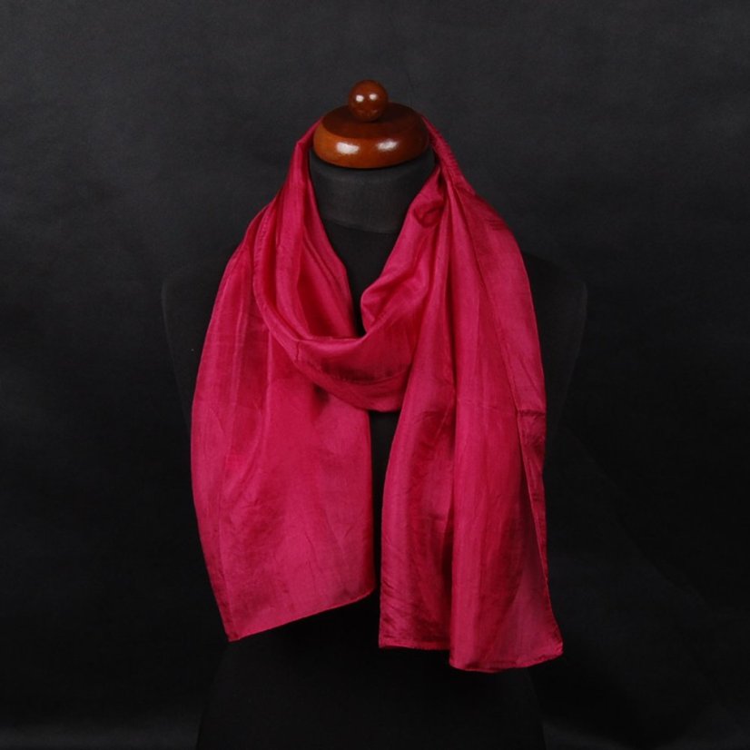 Seidenschal einfarbig himbeerrot