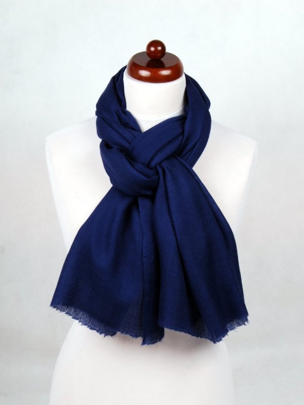 Pashmina-Wollschal Self dunkelblau