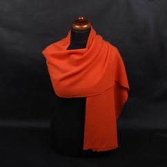 100% kašmírová šála exclusive úzká tmavě oranžová