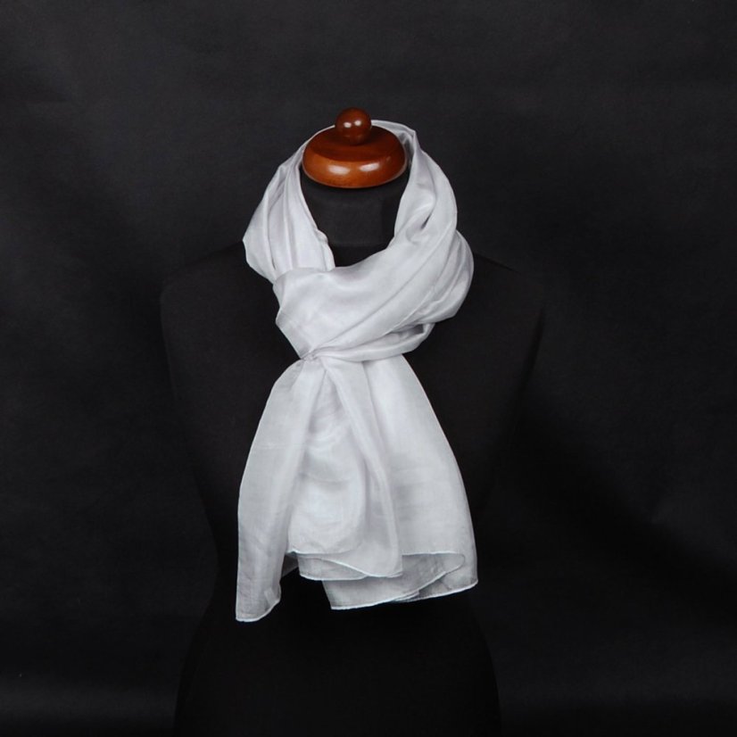 Hedvábná šála velká světle šedá